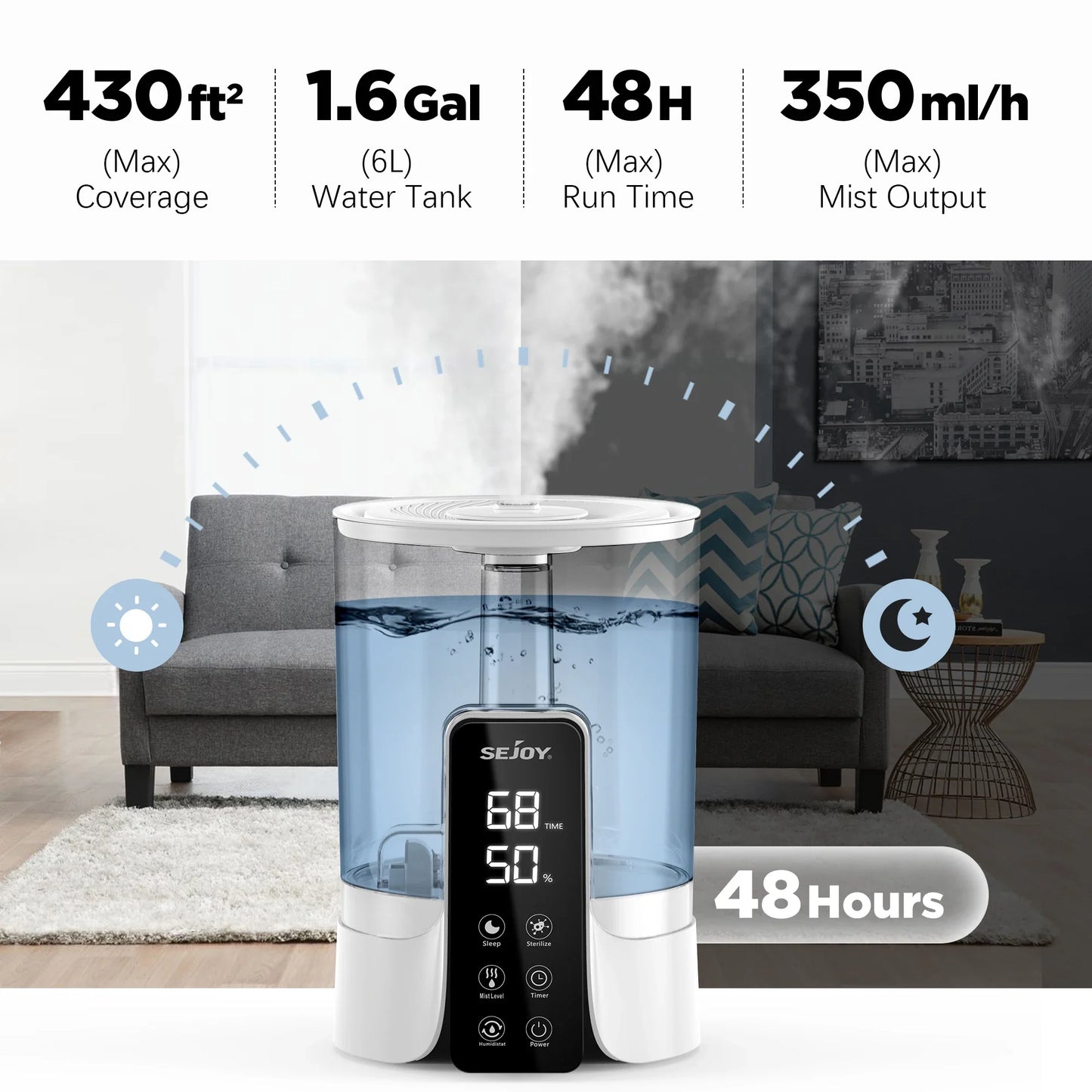 Cathnie 110-220V 6L Air Humidifier