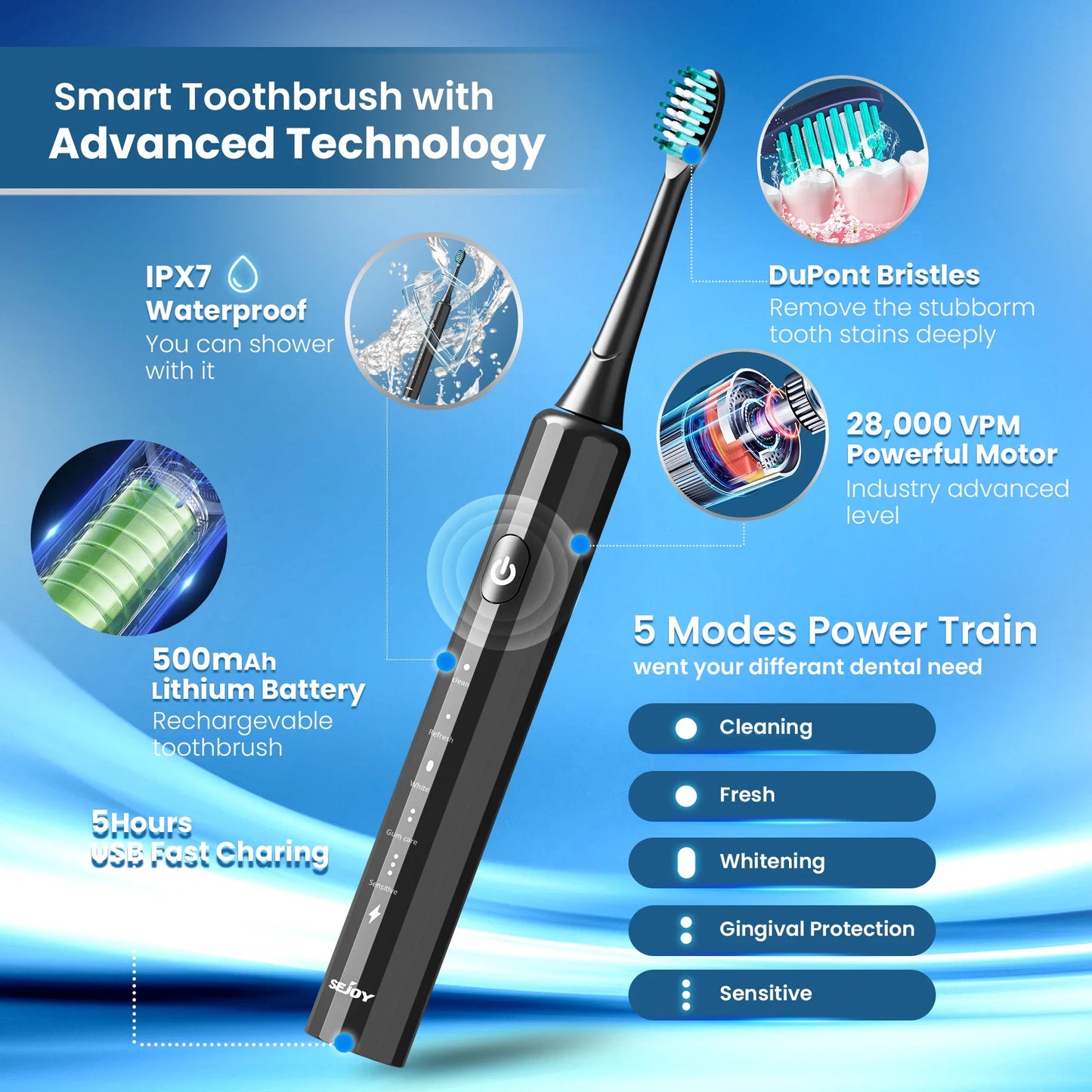 Cathnie Rechargeable Electric Toothbrush